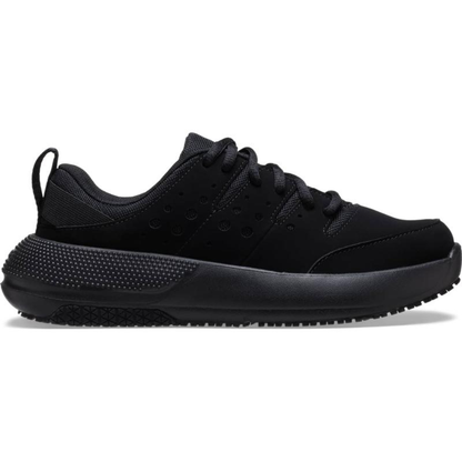 Comfortable Black Trainers for Women with Slip Resistant Sole Lace Up Breathable Work Shoe Style