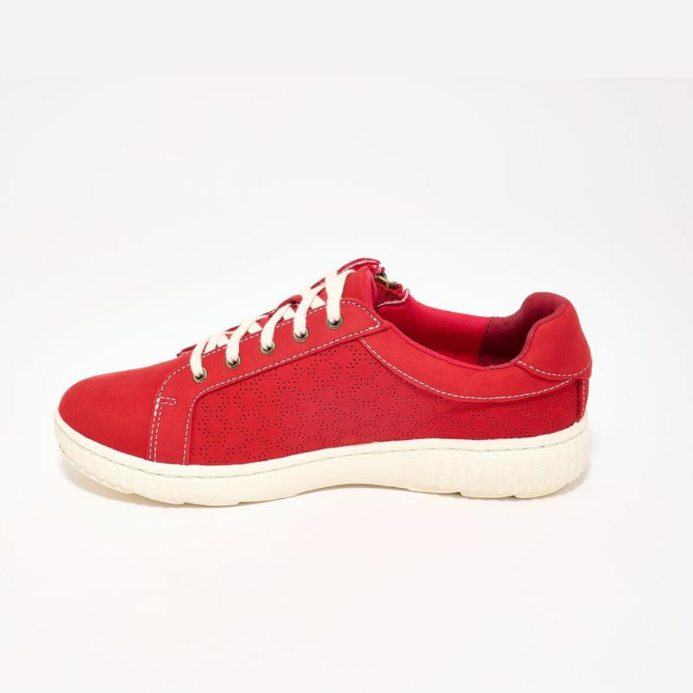 Comfortable Trainers for Women with Lace Up Side Zip Cushioned Low Top Casual Style