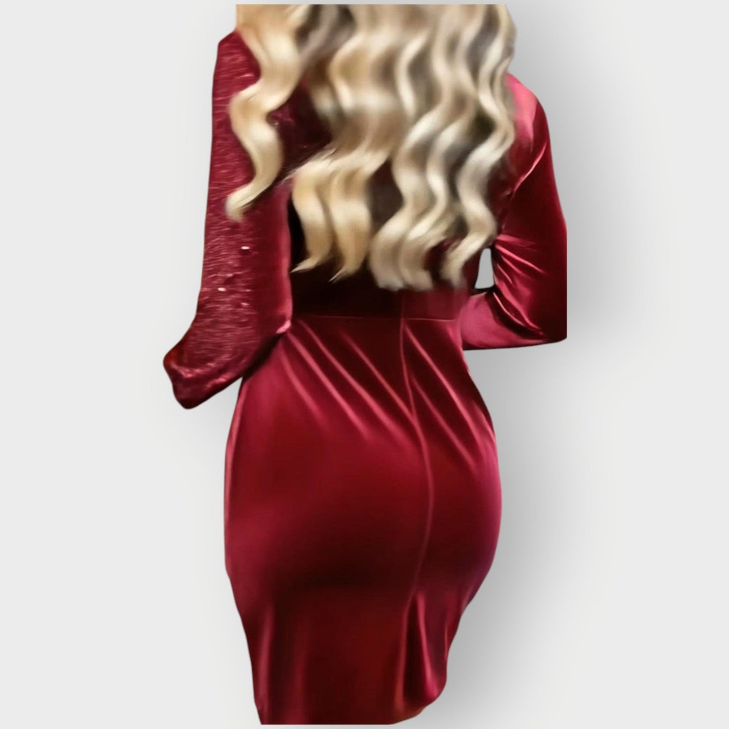 Elegant Sequin Velvet Wrap Mini Dress for Women with V Neck Long Sleeve Ruched Bodycon Cocktail Style
