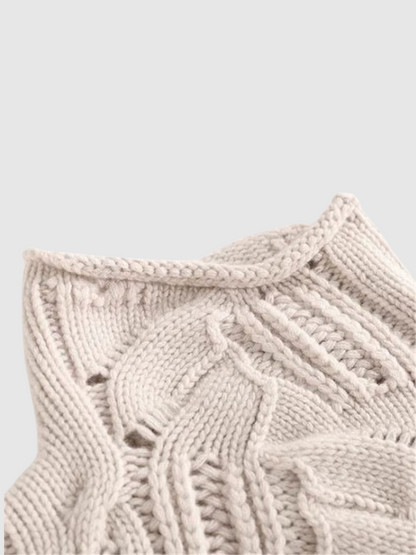 Comfortable Cable Knit Sweater for Women with Mock Neck Long Sleeve Relaxed Oversized Style