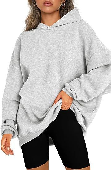 Comfortable Fleece Hoodie for Women with Drawstring Hood Long Sleeve Drop Shoulder Relaxed Style