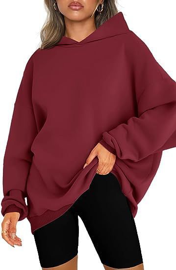 Comfortable Fleece Hoodie for Women with Drawstring Hood Long Sleeve Drop Shoulder Relaxed Style