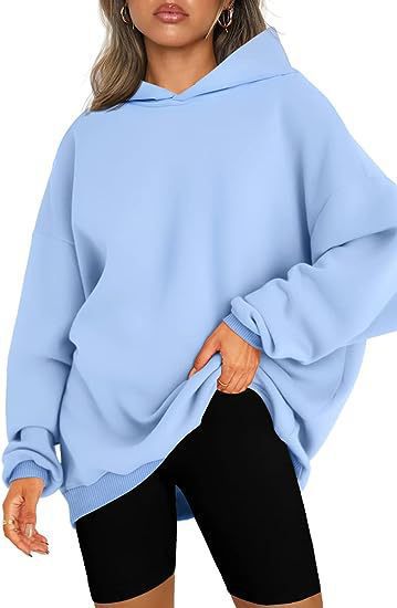 Comfortable Fleece Hoodie for Women with Drawstring Hood Long Sleeve Drop Shoulder Relaxed Style