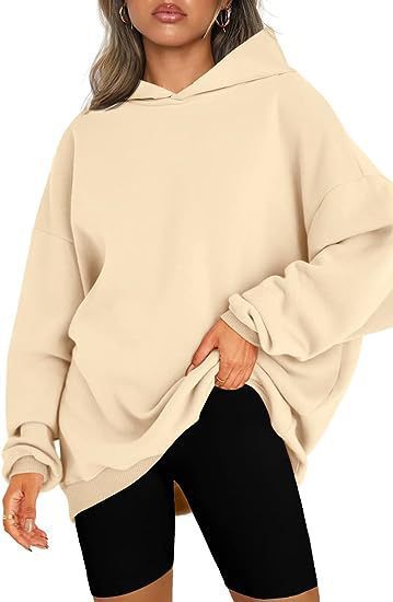 Comfortable Fleece Hoodie for Women with Drawstring Hood Long Sleeve Drop Shoulder Relaxed Style