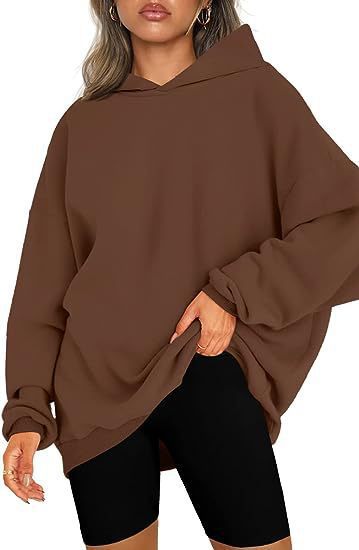 Comfortable Fleece Hoodie for Women with Drawstring Hood Long Sleeve Drop Shoulder Relaxed Style