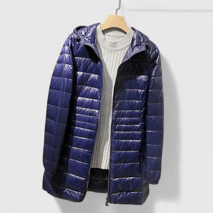Comfortable Quilted Puffer Jacket for Women with Hooded Long Sleeve Zip Front Relaxed Style