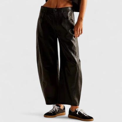 Effortless Wide Leg Barrel Jeans for Women with High Waist Curved Seam Relaxed Casual Style