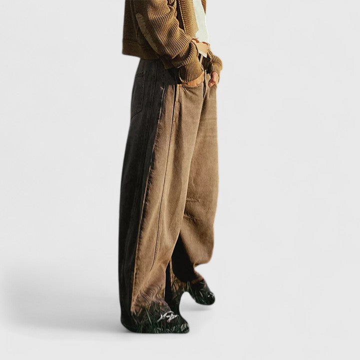 Effortless Wide Leg Barrel Jeans for Women with High Waist Curved Seam Relaxed Casual Style