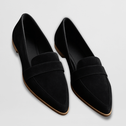 Effortless Suede Penny Loafer for Women with Pointed Toe Flat Slip On Casual Style