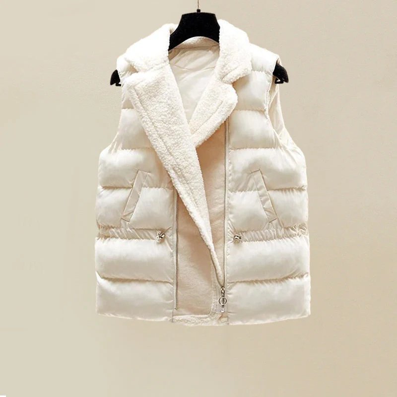 Elegant White Sherpa Vest Three Piece Set for Women with Turtleneck Sweater Wide Leg Pant Cozy Knit Style