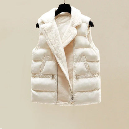 Elegant White Sherpa Vest Three Piece Set for Women with Turtleneck Sweater Wide Leg Pant Cozy Knit Style