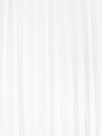 Elegant White Mini Dress for Women with Cape Sleeve Pleated Flowing Style
