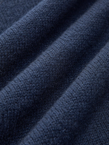 Comfortable Denim Trim Polo Sweater for Women with Collar Long Sleeve Relaxed Oversized Knit Style