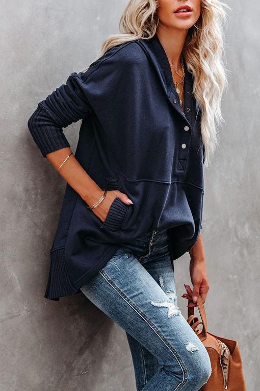 Comfortable Fleece Hoodie for Women with Hooded Button Front Long Sleeve Relaxed Oversized Style