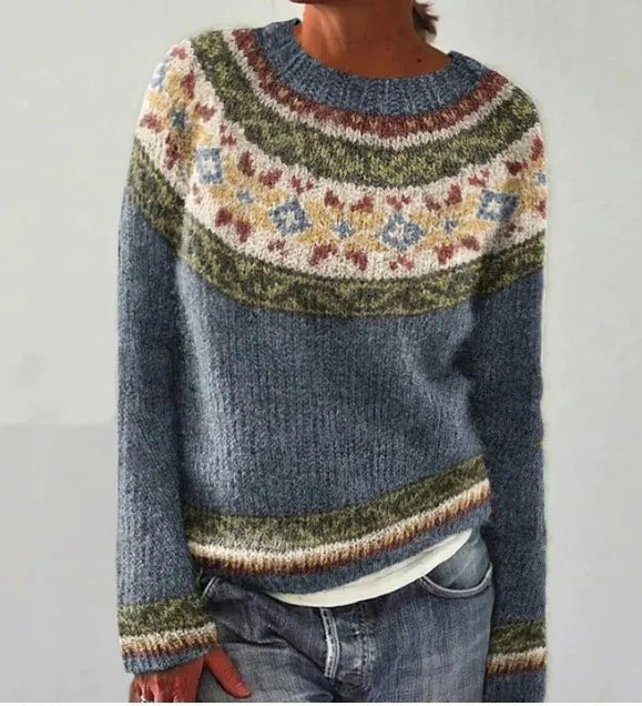 Comfortable Striped Sweater for Women with Boat Neck Long Sleeve Relaxed Oversized Knit Style