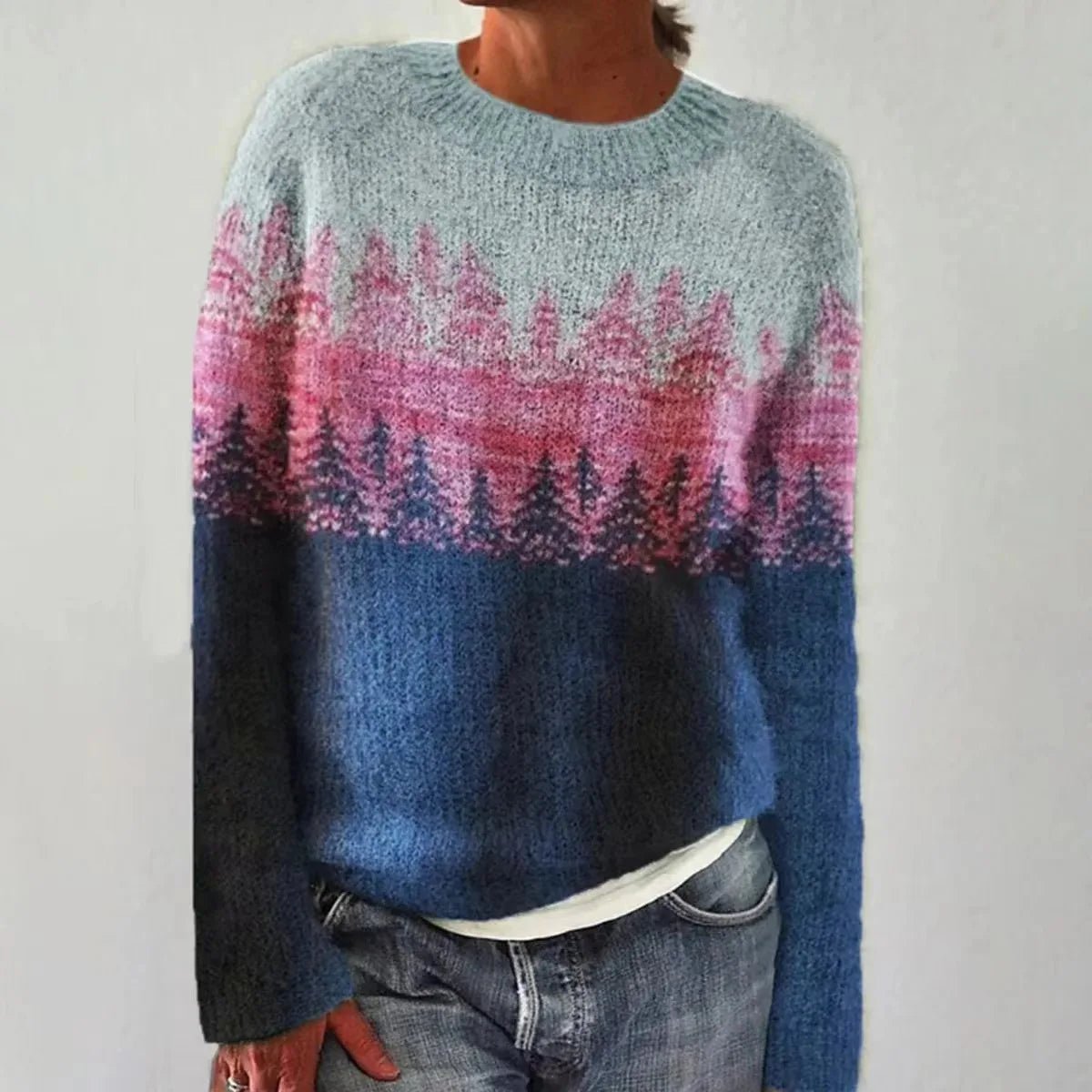 Comfortable Striped Sweater for Women with Boat Neck Long Sleeve Relaxed Oversized Knit Style